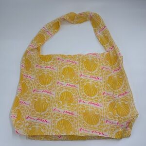 Free People Yellow and Pink Seashell Women's Tote Shoulder Bag